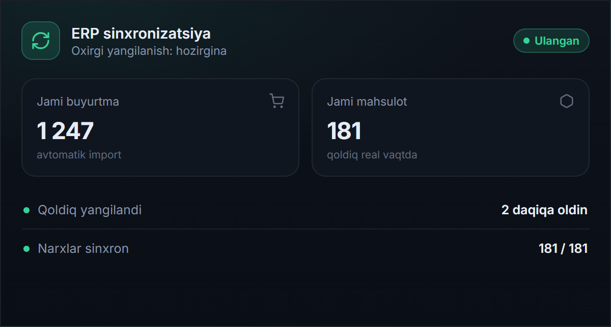 ERP bilan sinxronizatsiya